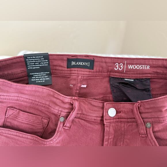 New BlankNYC Men’s Wooster Slim Fit Denim Jean Shorts Red Size 33 - Picture 4 of 4